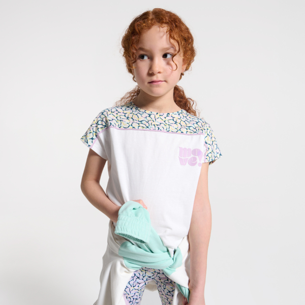 تيشيرت بأكمام قصيرة، أبيض للفتيات